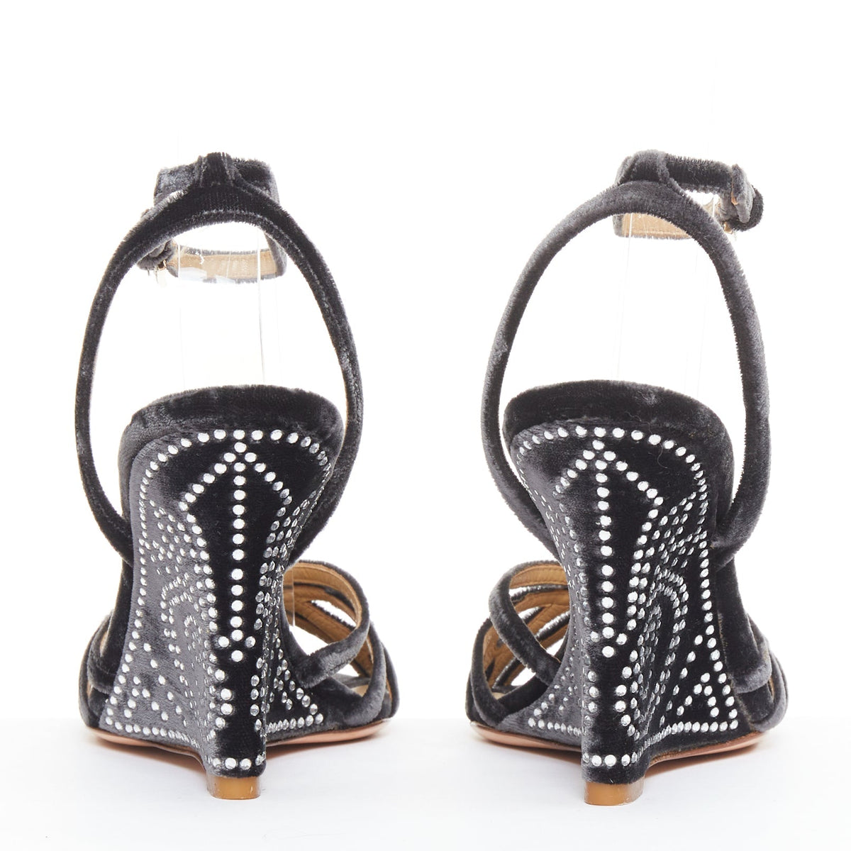 Women's Valentino Garavani Crushed Velvet Crystal Wedge