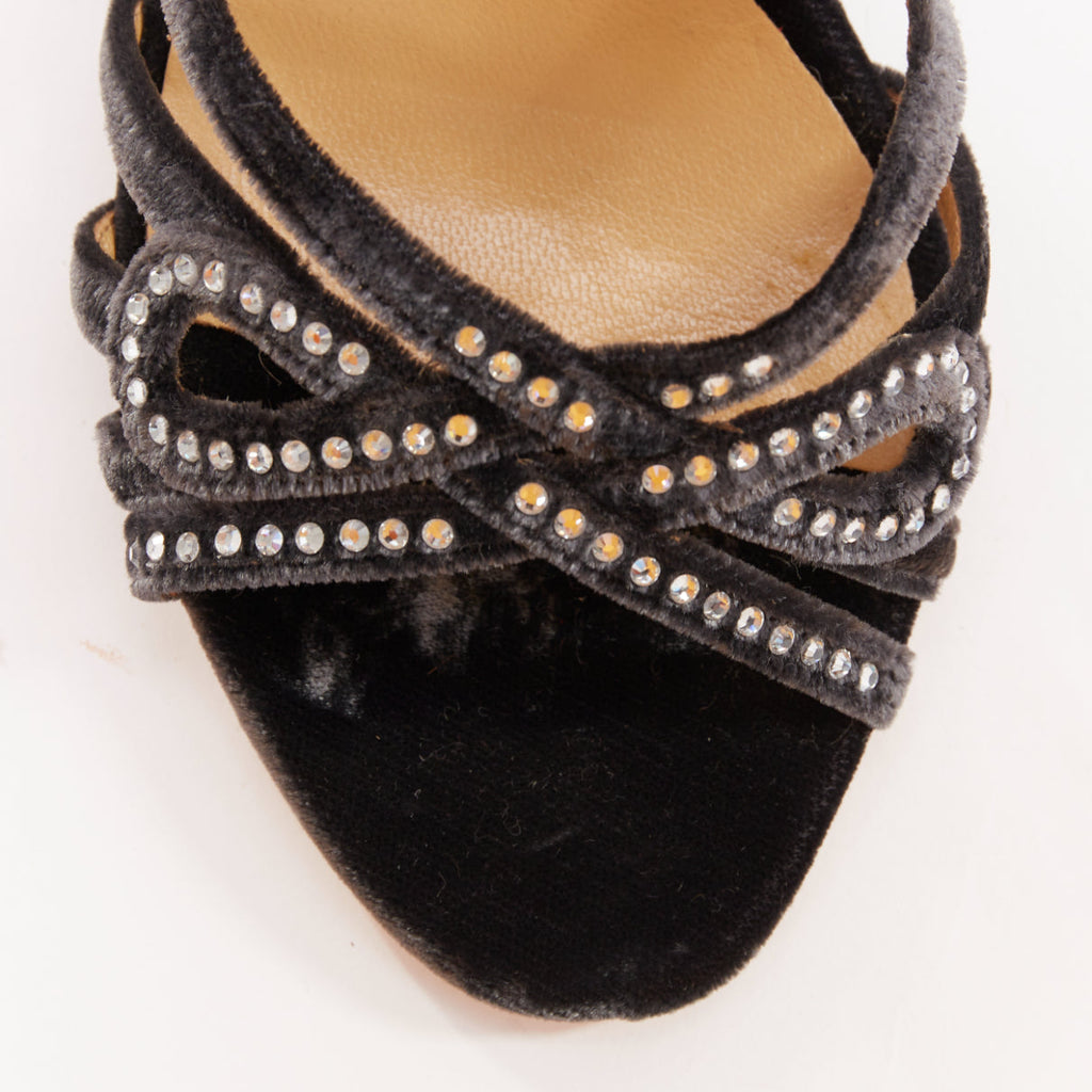 Women's Valentino Garavani Crushed Velvet Crystal Wedge
