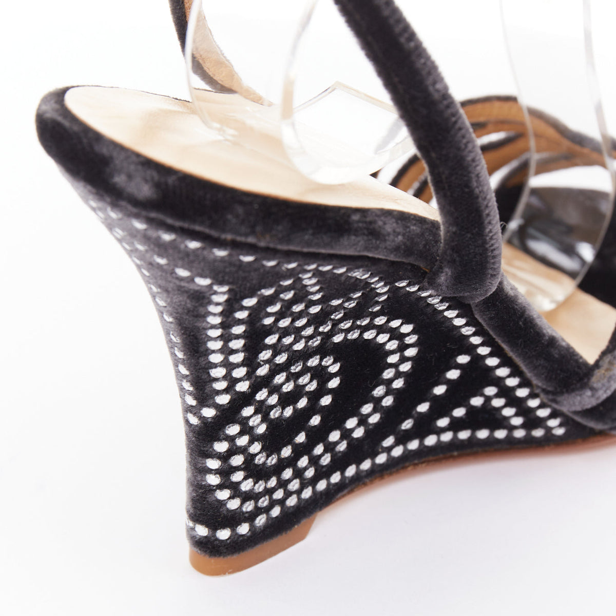 Women's Valentino Garavani Crushed Velvet Crystal Wedge