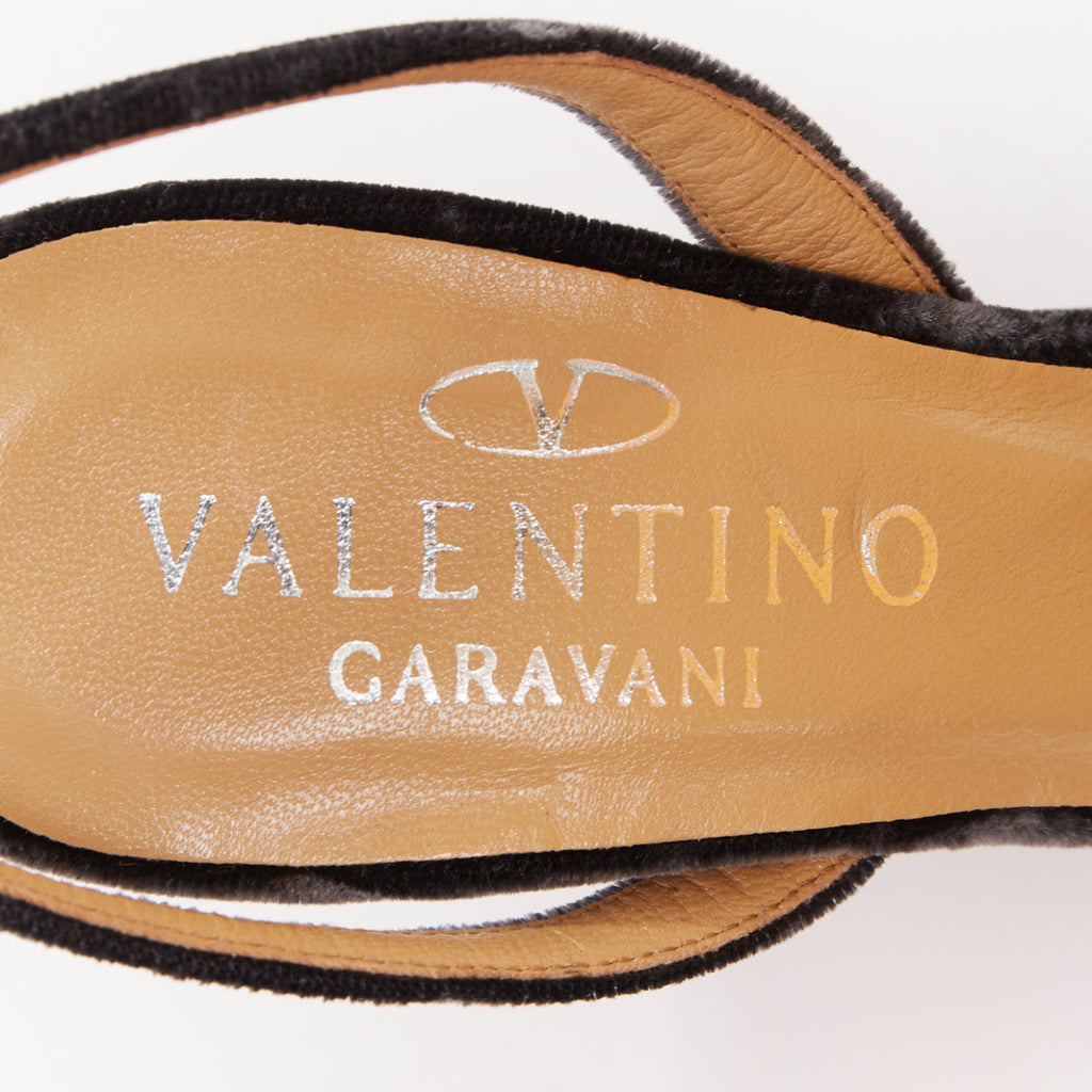 Women's Valentino Garavani Crushed Velvet Crystal Wedge