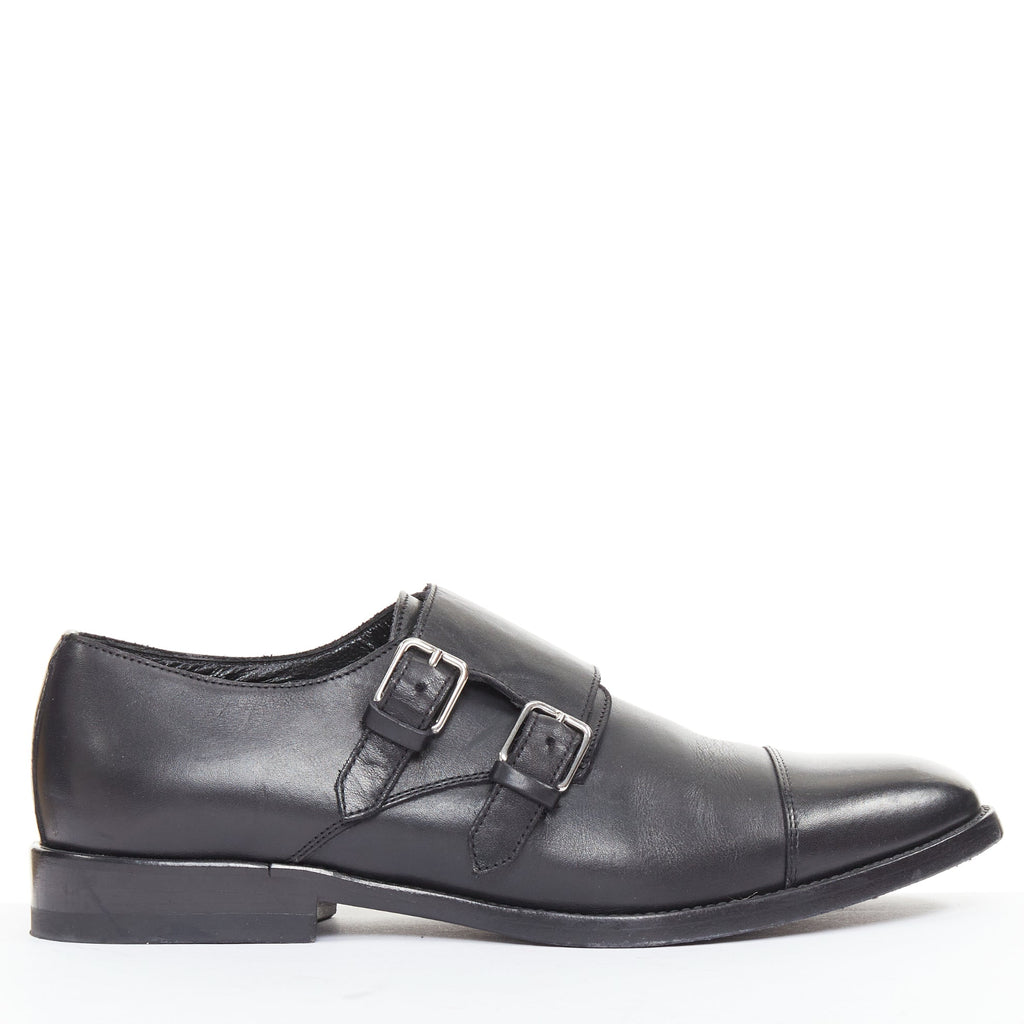 Women's Saint Laurent Leather Double Monk Strap Shoes