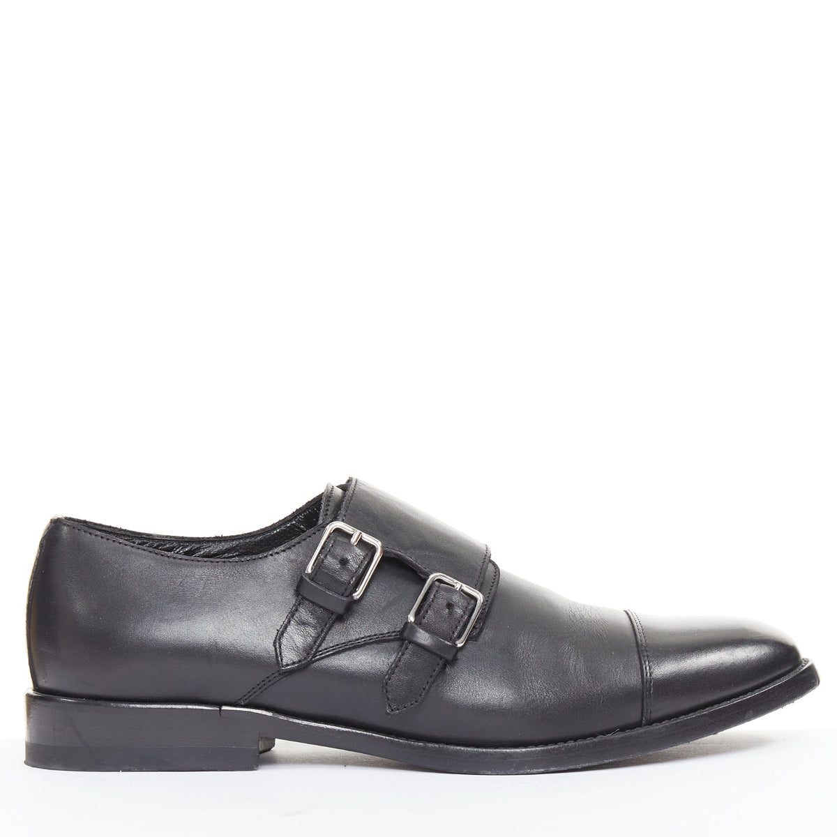 Women's Saint Laurent Leather Double Monk Strap Shoes
