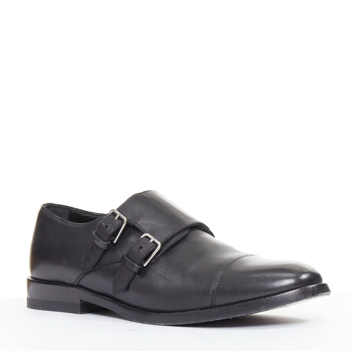 Women's Saint Laurent Leather Double Monk Strap Shoes