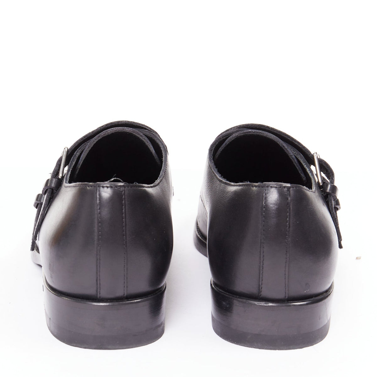 Women's Saint Laurent Leather Double Monk Strap Shoes