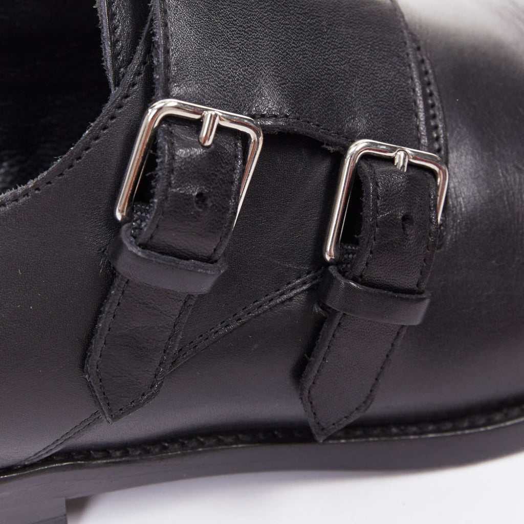 Women's Saint Laurent Leather Double Monk Strap Shoes