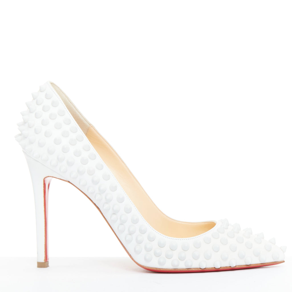 Women's Christian Louboutin Leather Spike Pumps