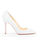 Women's Christian Louboutin Leather Spike Pumps