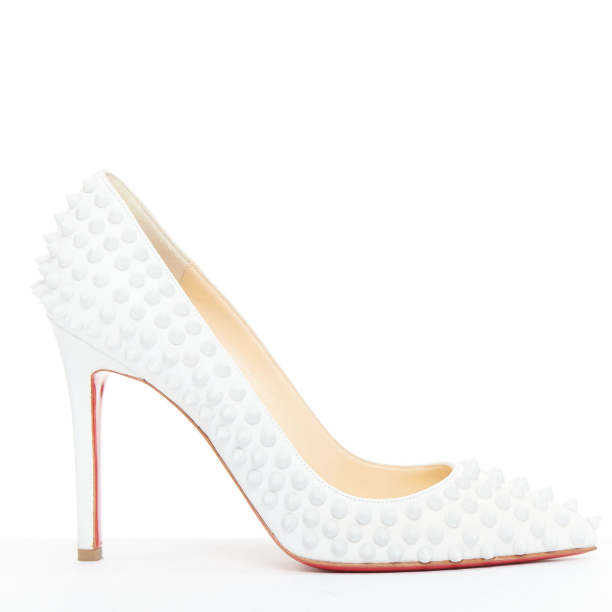 Women's Christian Louboutin Leather Spike Pumps