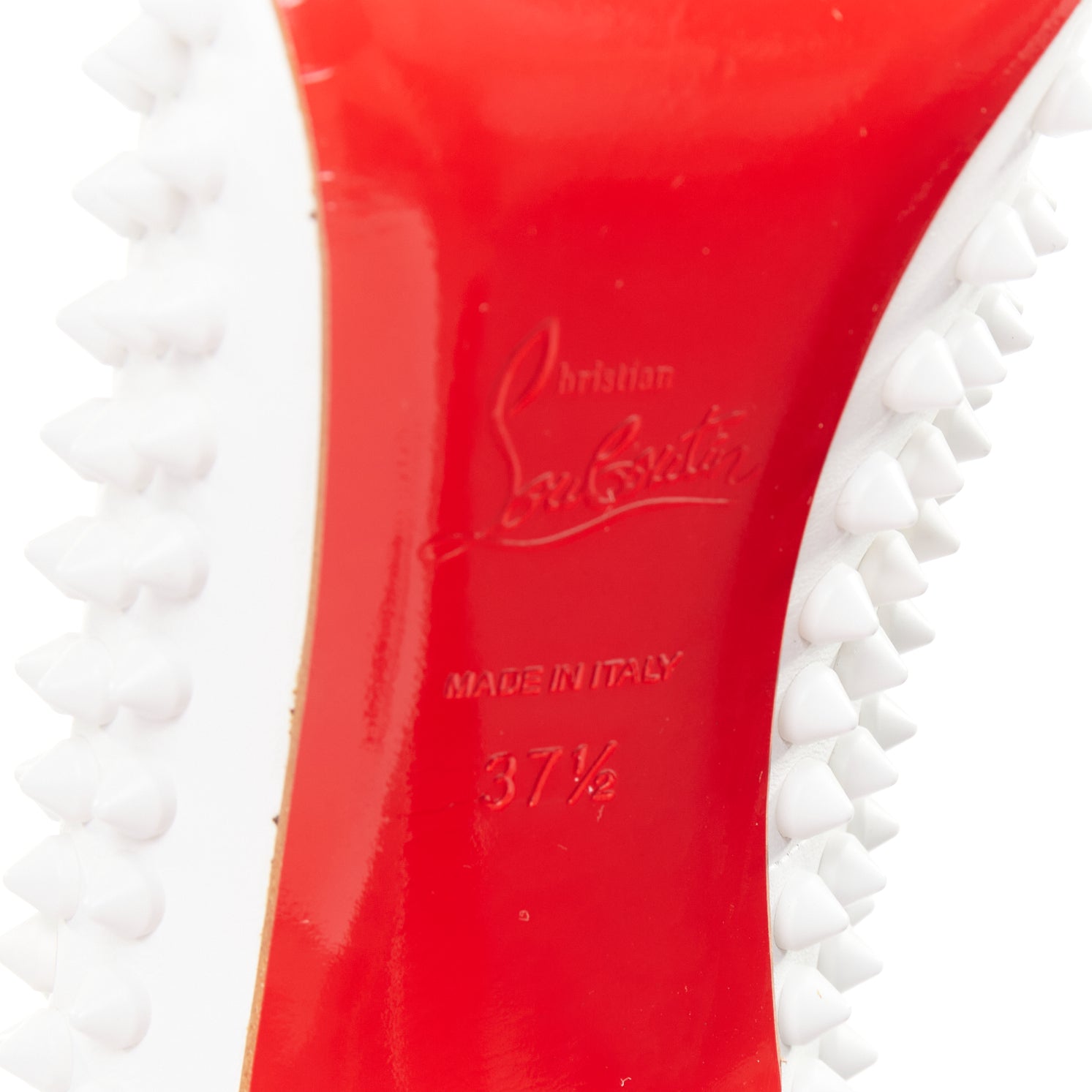 Women's Christian Louboutin Leather Spike Pumps