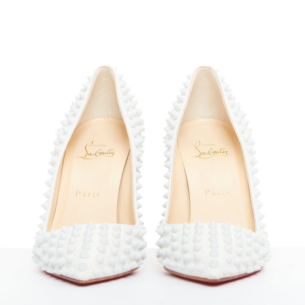 Women's Christian Louboutin Leather Spike Pumps