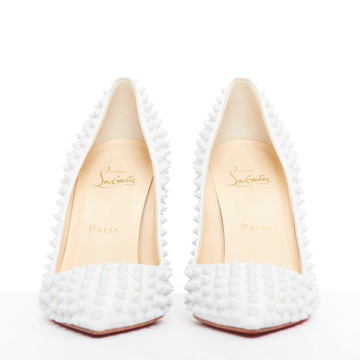 Women's Christian Louboutin Leather Spike Pumps