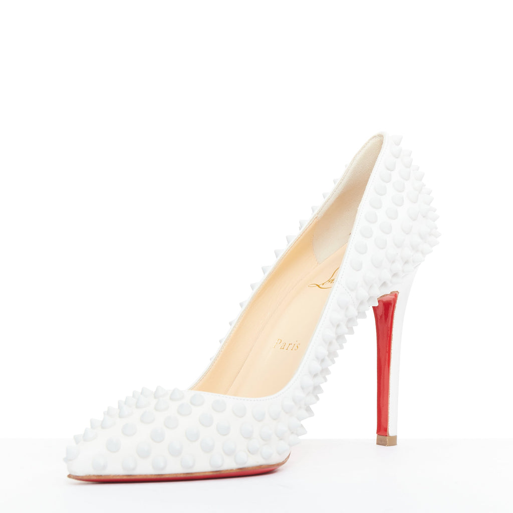 Women's Christian Louboutin Leather Spike Pumps