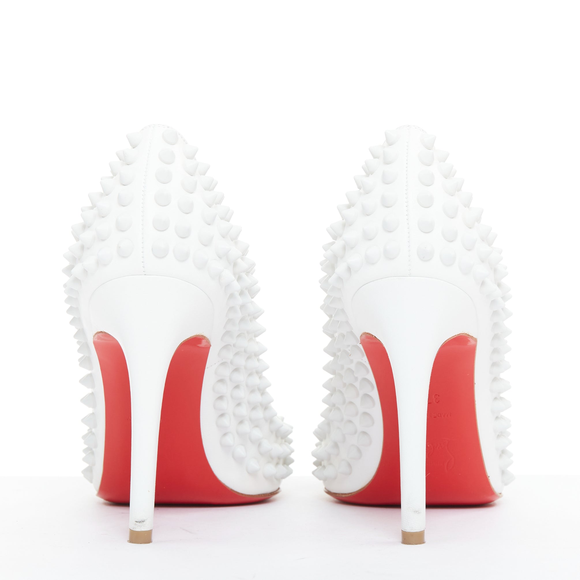 Women's Christian Louboutin Leather Spike Pumps