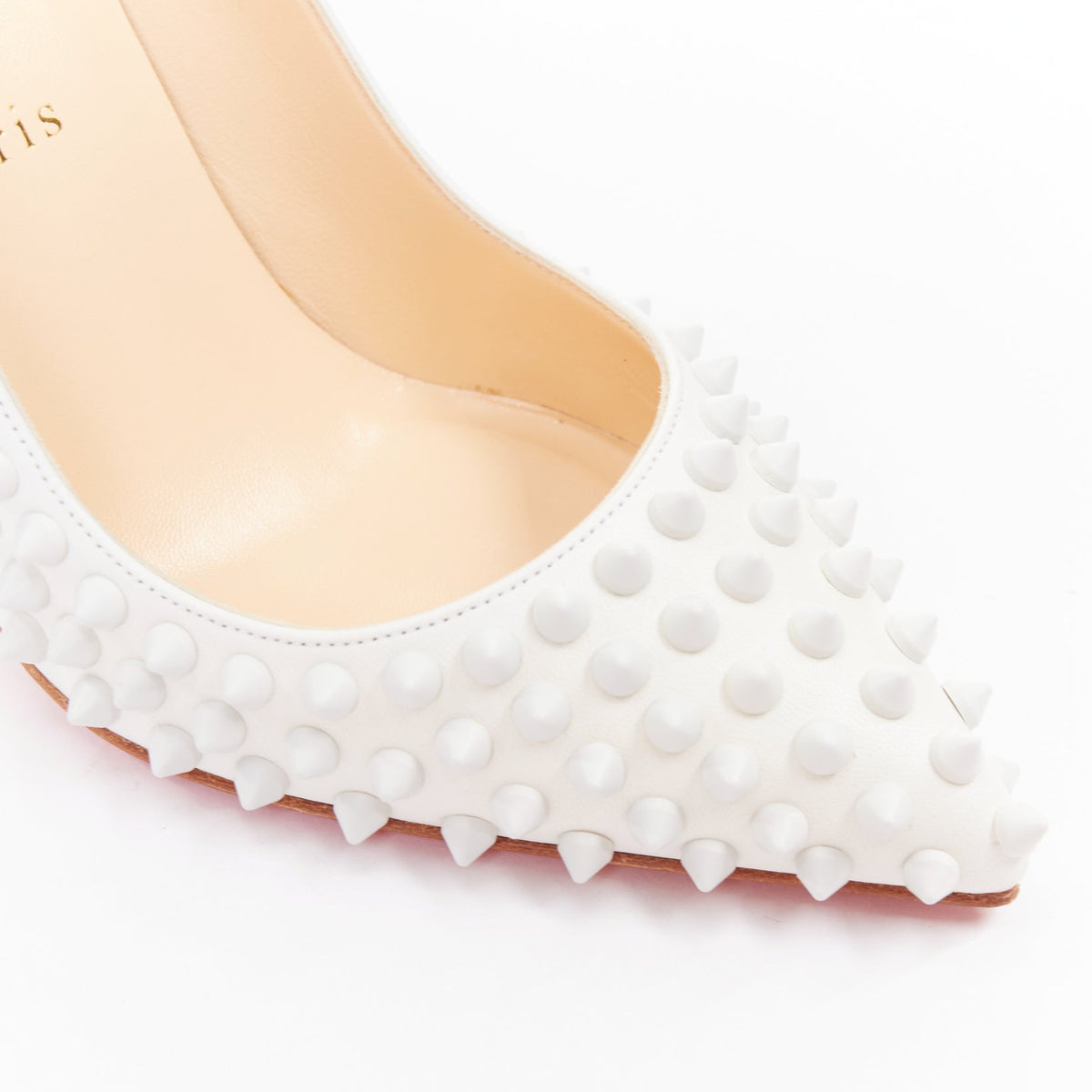 Women's Christian Louboutin Leather Spike Pumps