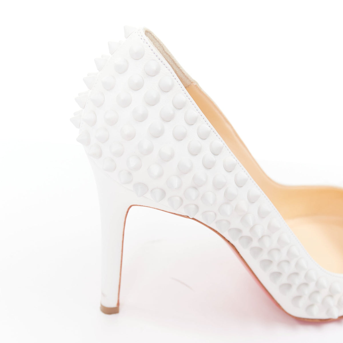 Women's Christian Louboutin Leather Spike Pumps