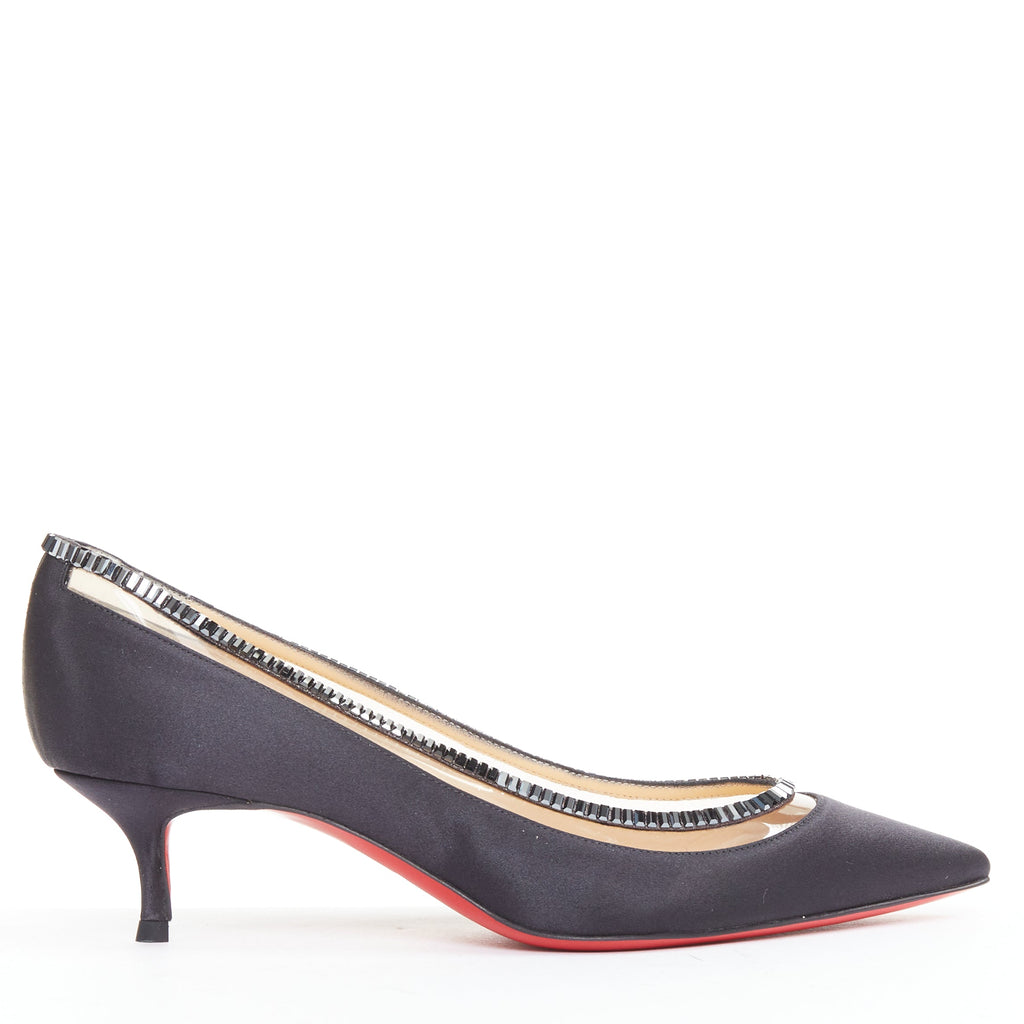 Women's Christian Louboutin Satin Crystal Kitten