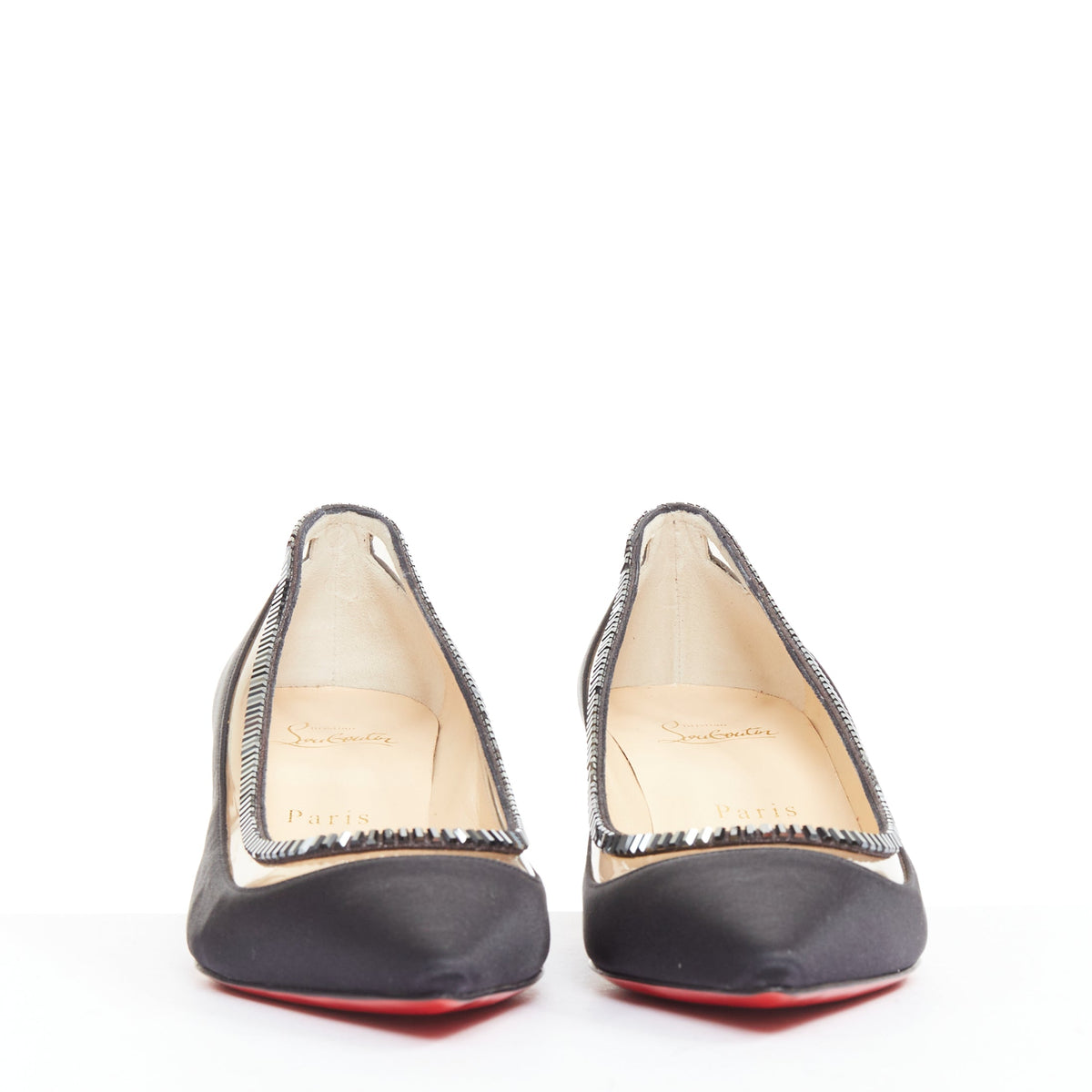 Women's Christian Louboutin Satin Crystal Kitten