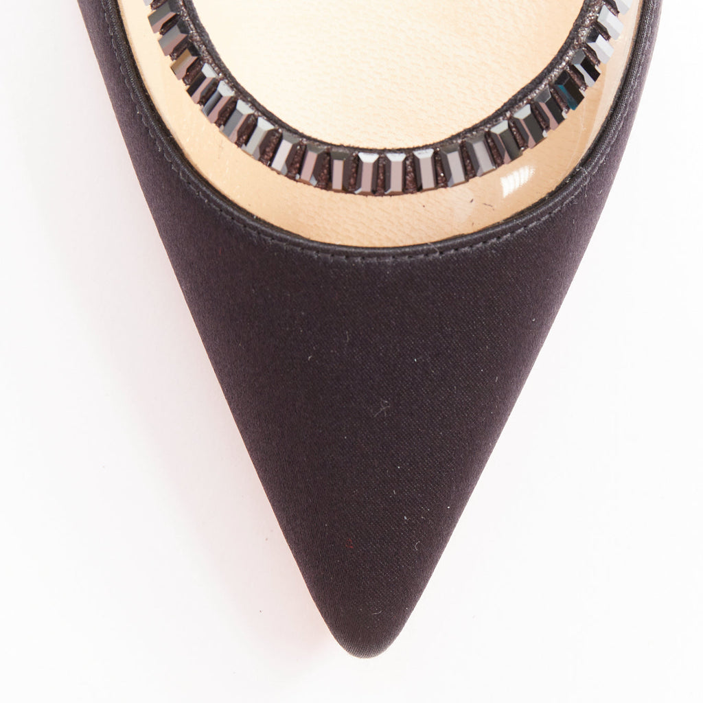 Women's Christian Louboutin Satin Crystal Kitten