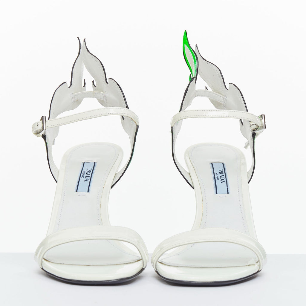 Women's Prada Patent Leather Flame Sandals