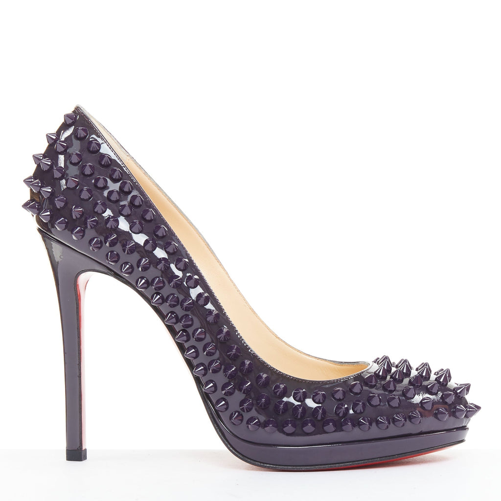 Women's Christian Louboutin Patent Spikes Platform