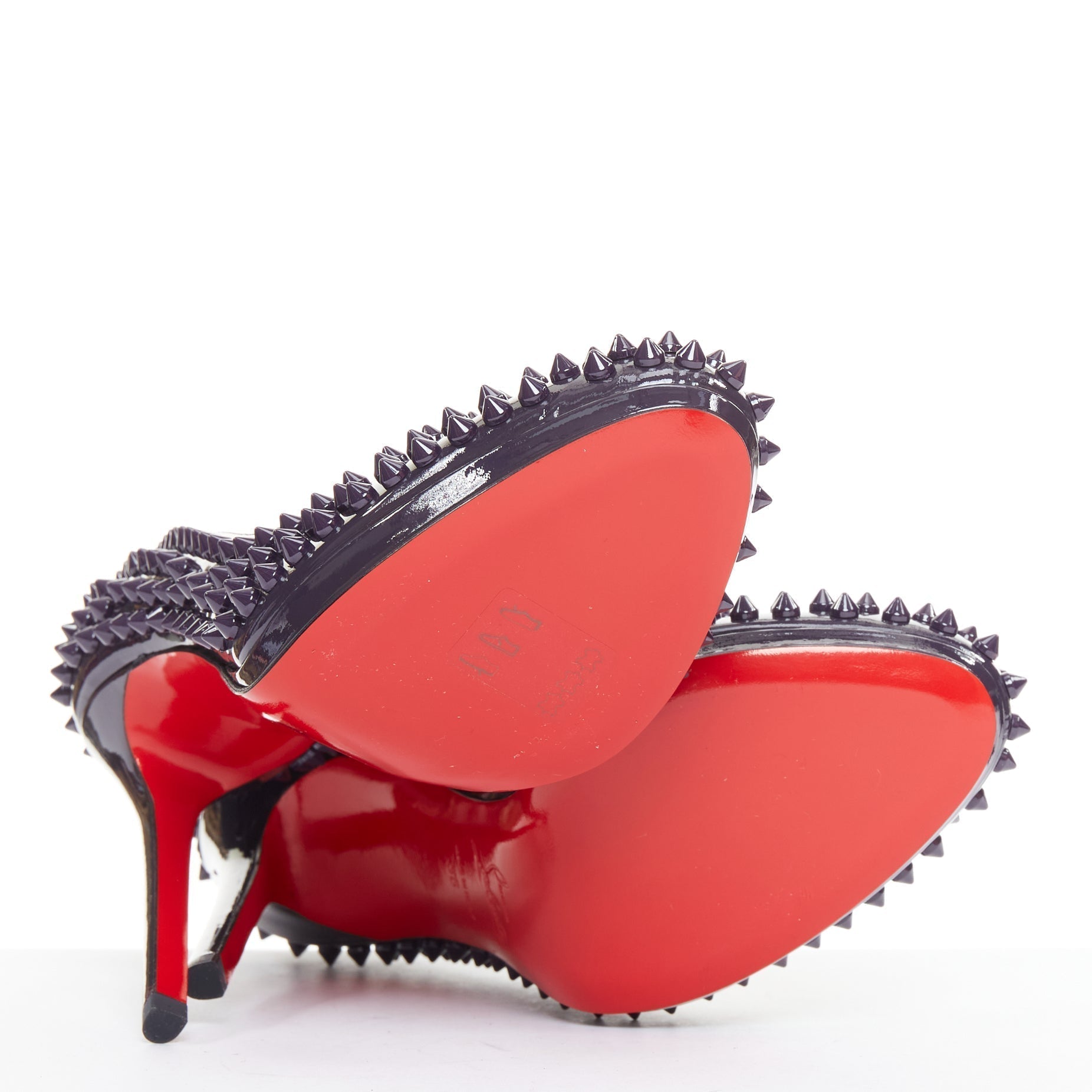 Women's Christian Louboutin Patent Spikes Platform
