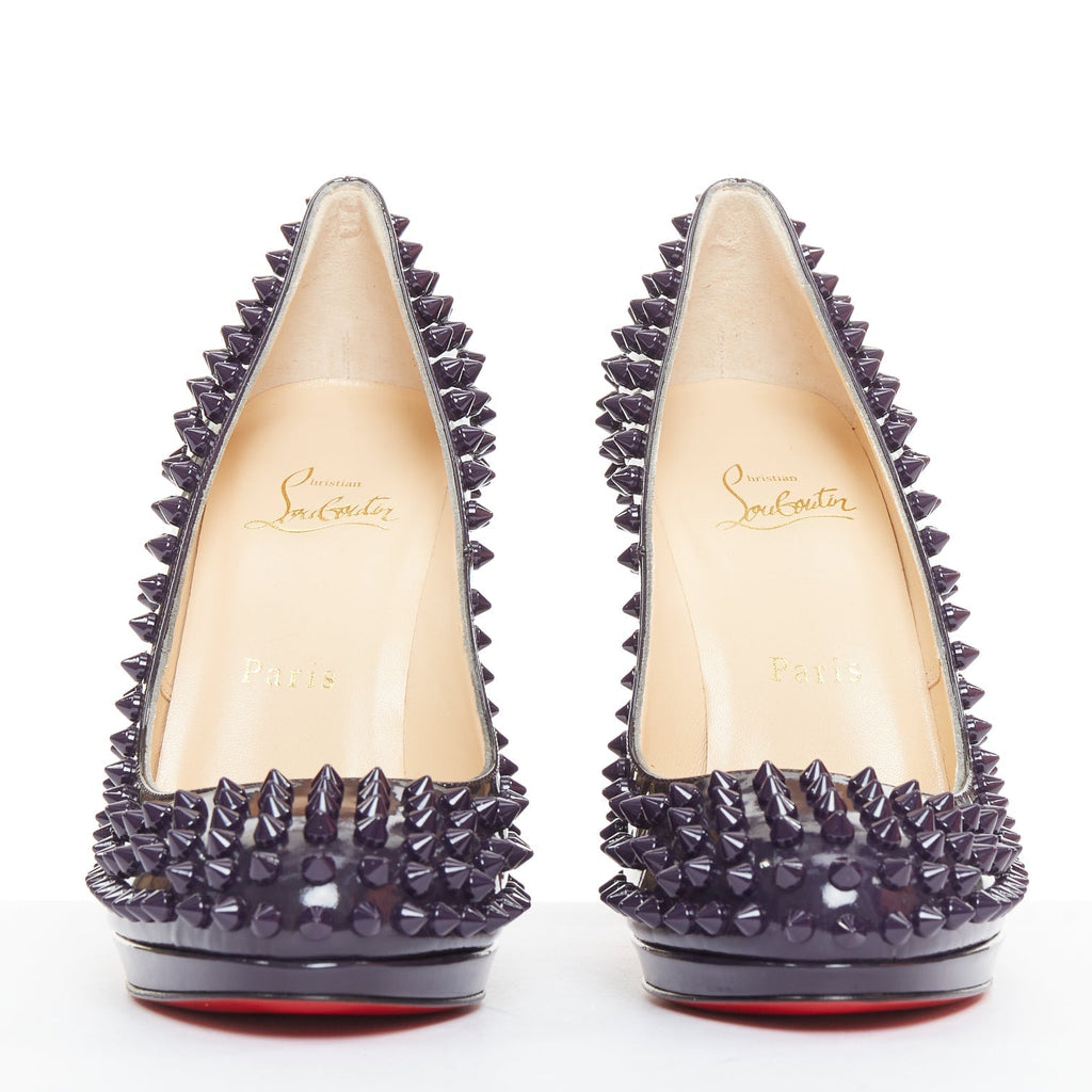 Women's Christian Louboutin Patent Spikes Platform