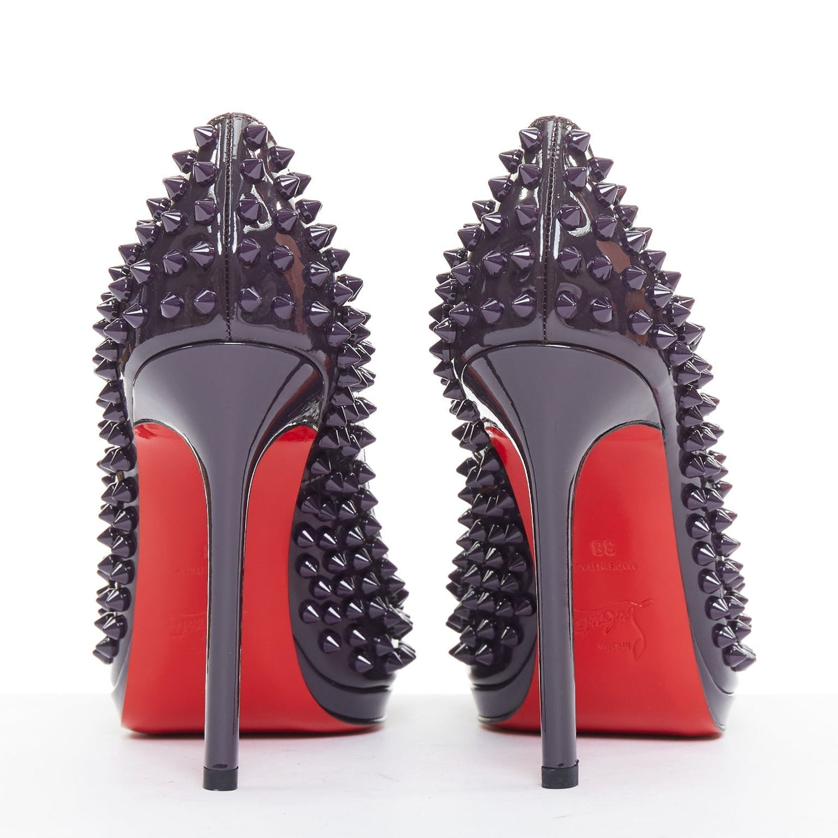 Women's Christian Louboutin Patent Spikes Platform