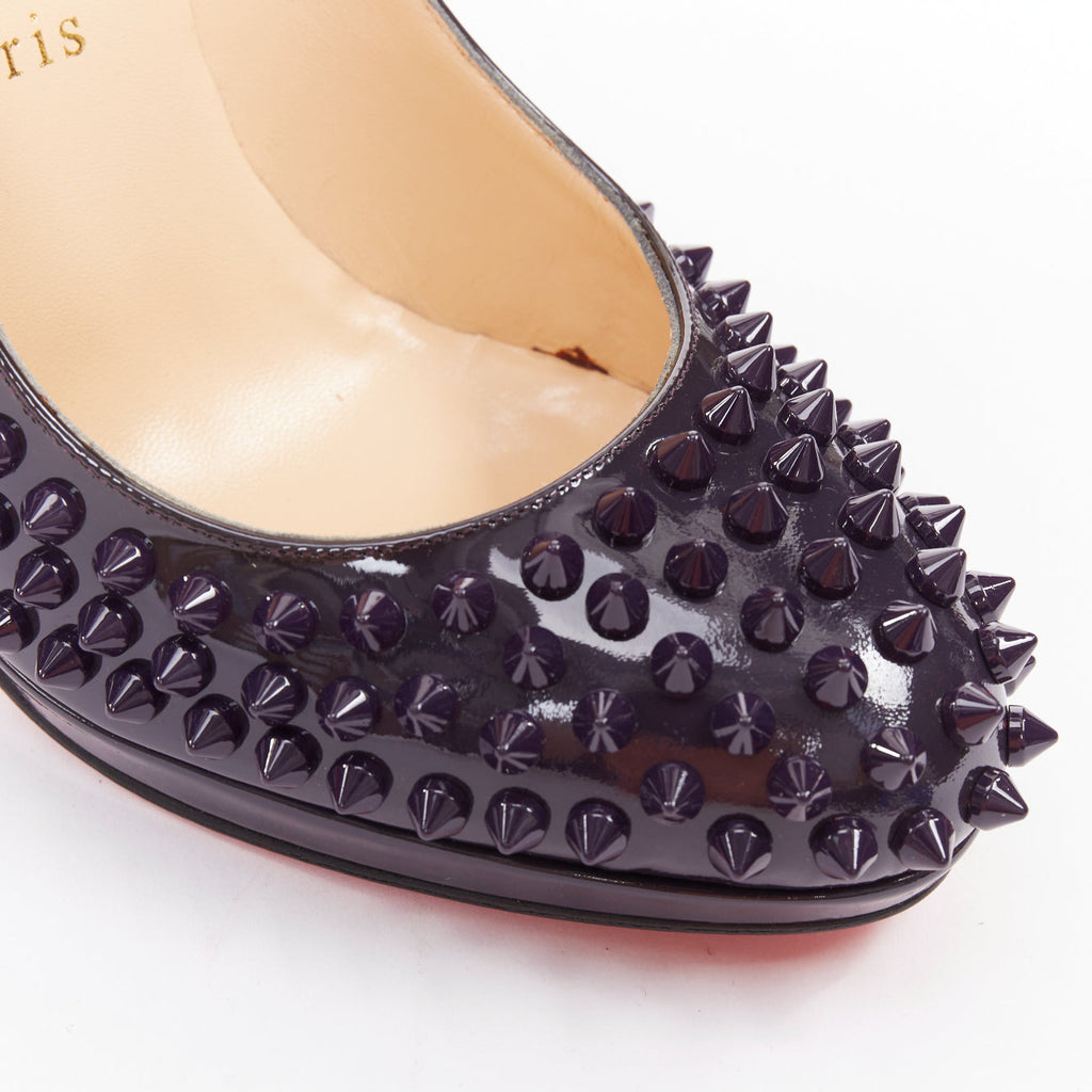 Women's Christian Louboutin Patent Spikes Platform