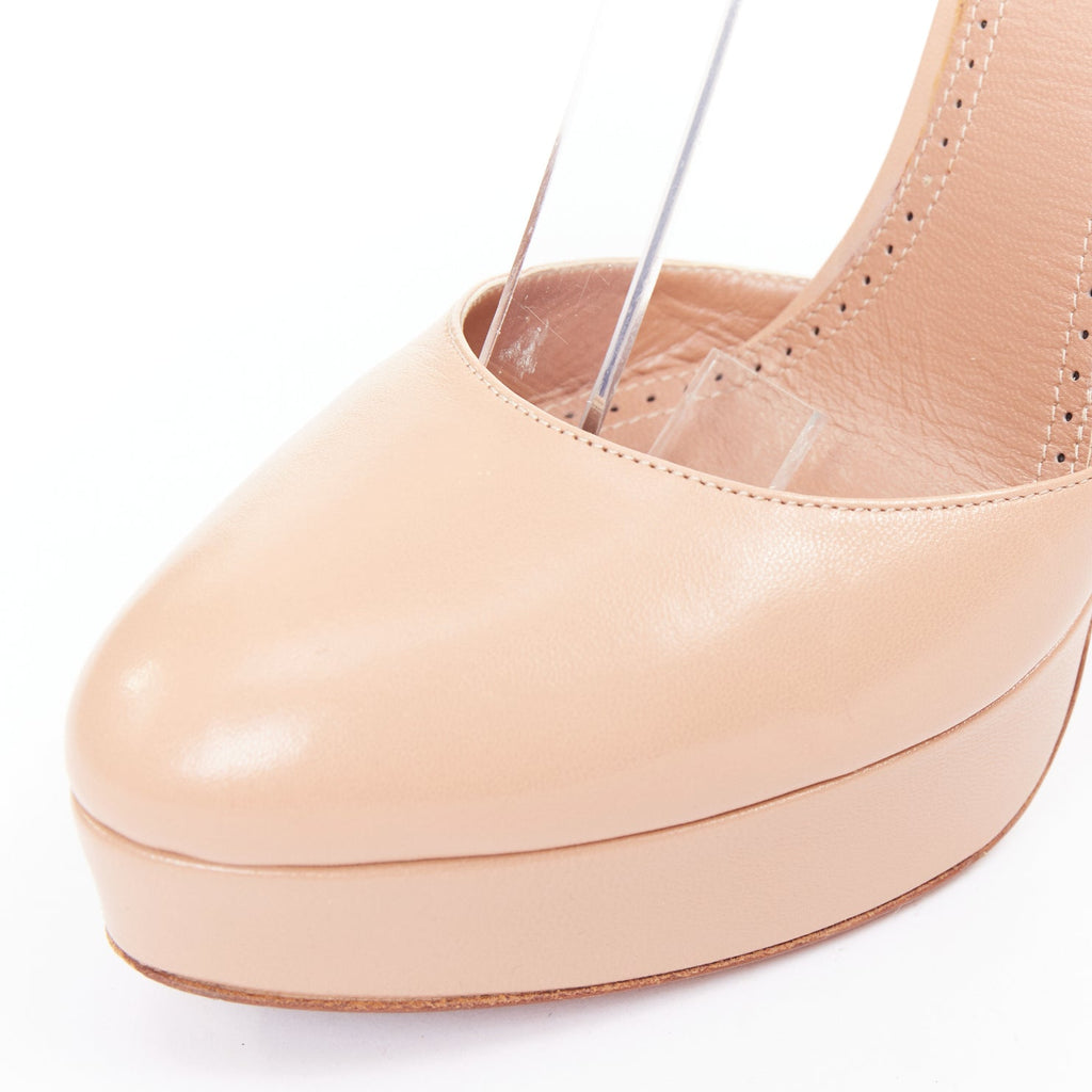 Women's Alaia Leather Double Strap Platform Pumps