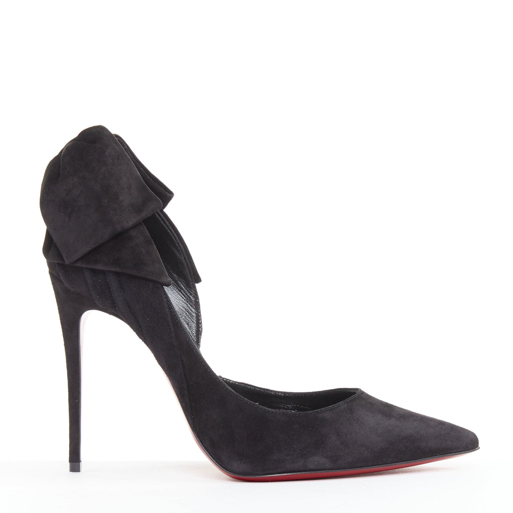 Women's Christian Louboutin Suede Bow Stiletto Pump