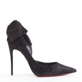 Women's Christian Louboutin Suede Bow Stiletto Pump