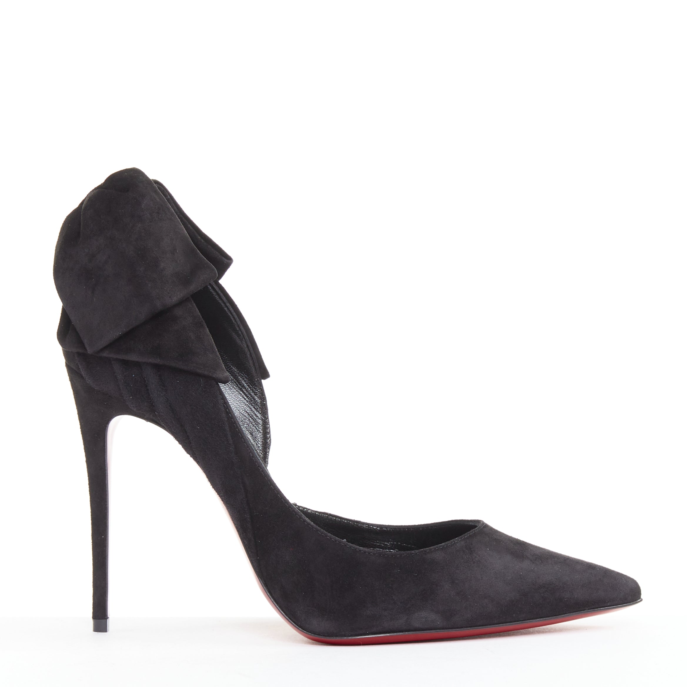 Women's Christian Louboutin Suede Bow Stiletto Pump