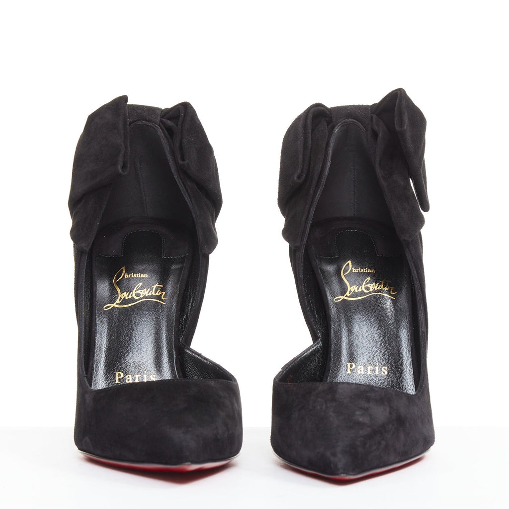 Women's Christian Louboutin Suede Bow Stiletto Pump