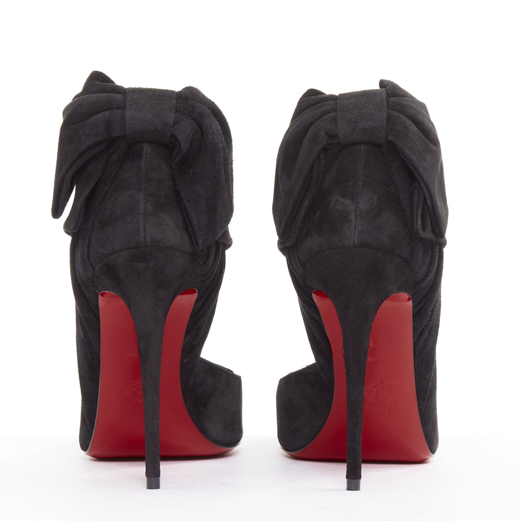 Women's Christian Louboutin Suede Bow Stiletto Pump