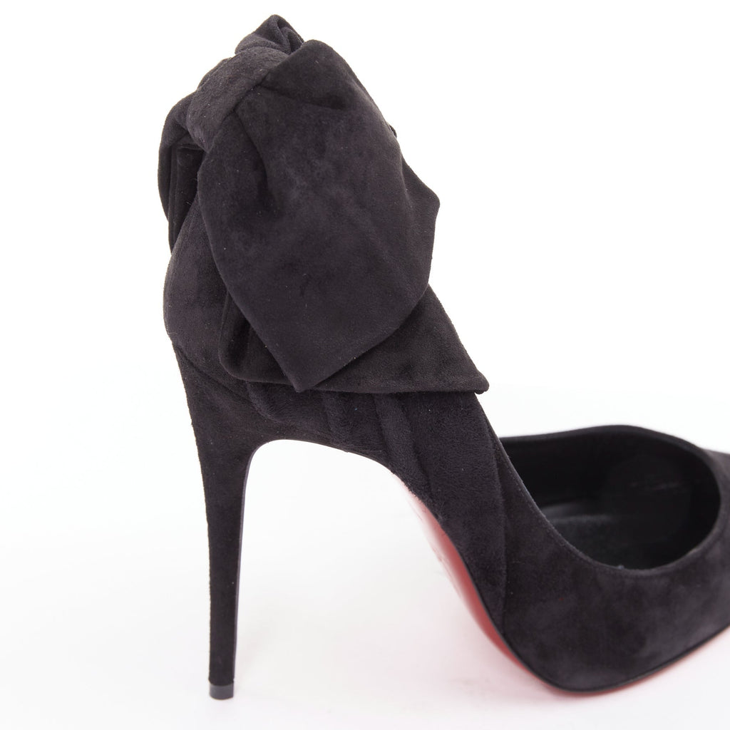 Women's Christian Louboutin Suede Bow Stiletto Pump