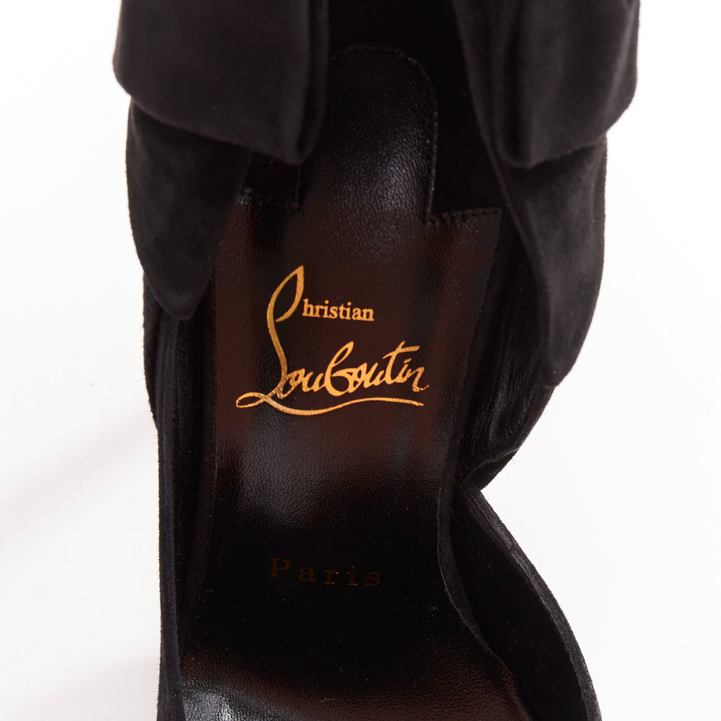 Women's Christian Louboutin Suede Bow Stiletto Pump