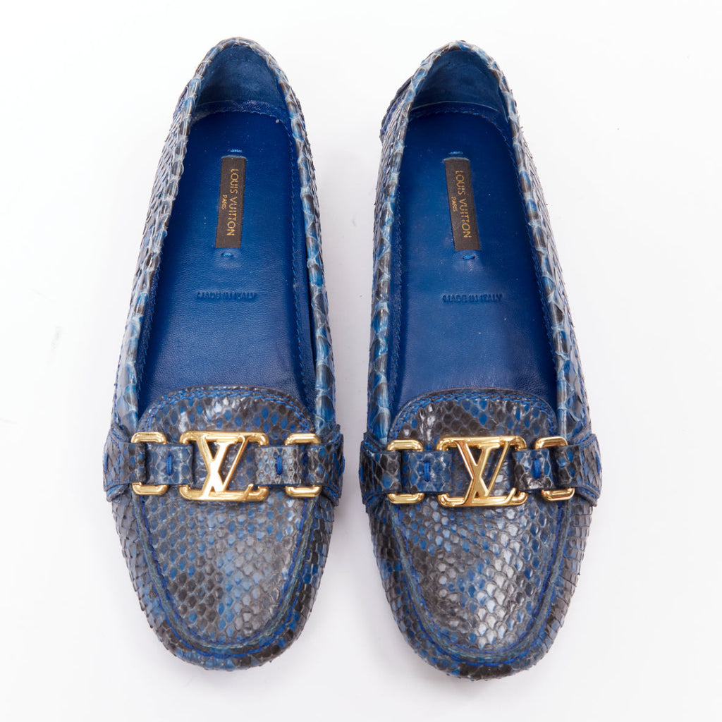 Women's Louis Vuitton Leather Logo Loafers