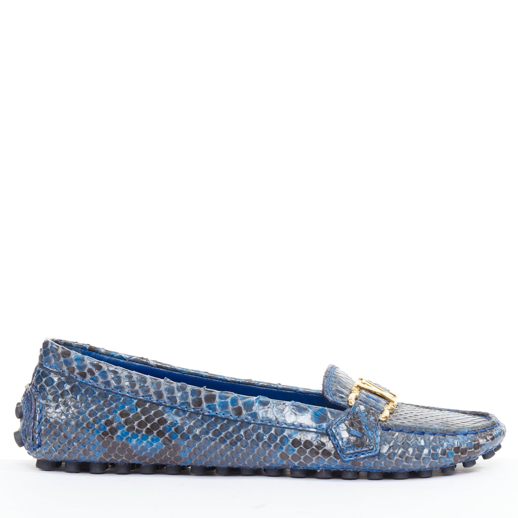 Women's Louis Vuitton Leather Logo Loafers