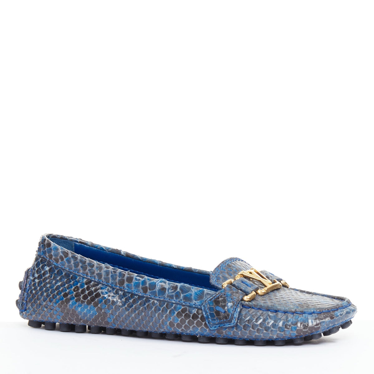 Women's Louis Vuitton Leather Logo Loafers
