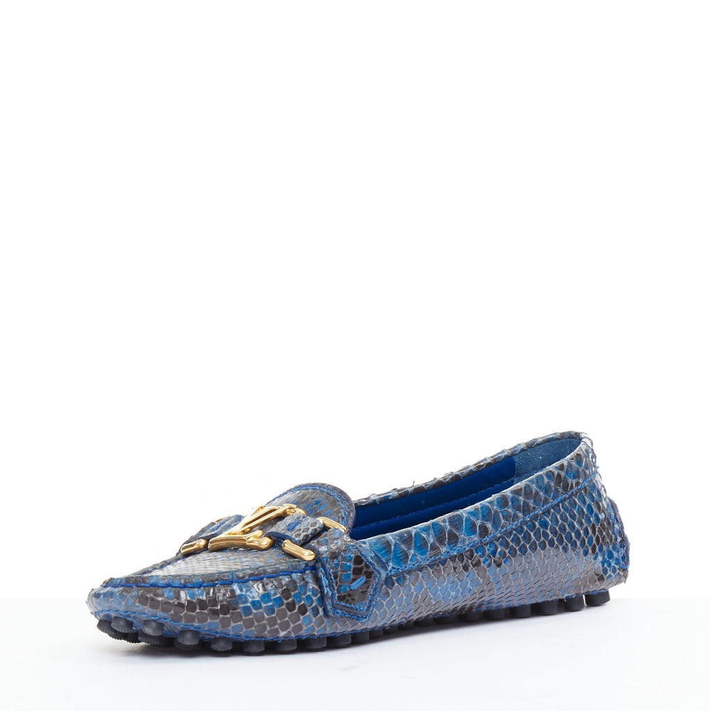 Women's Louis Vuitton Leather Logo Loafers