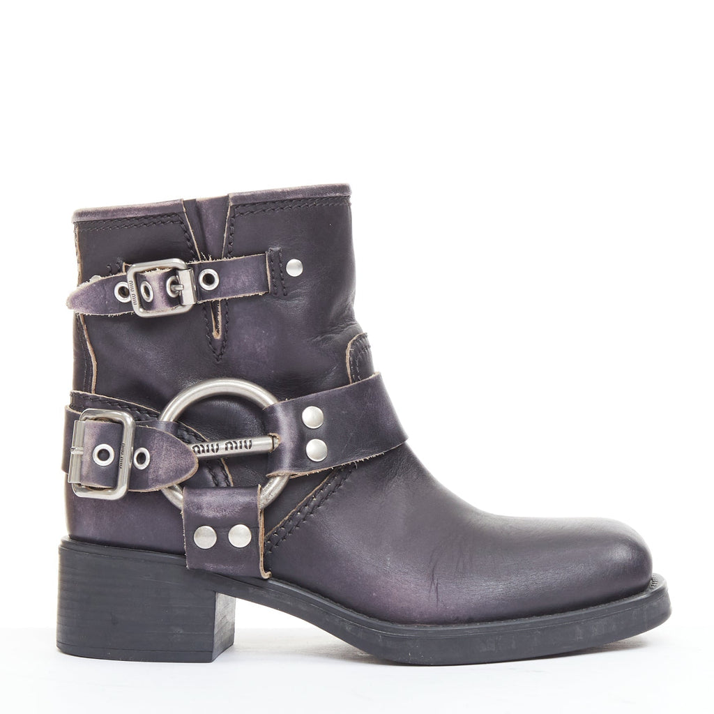 Women's Miu Miu 2025 Distressed Leather Boots