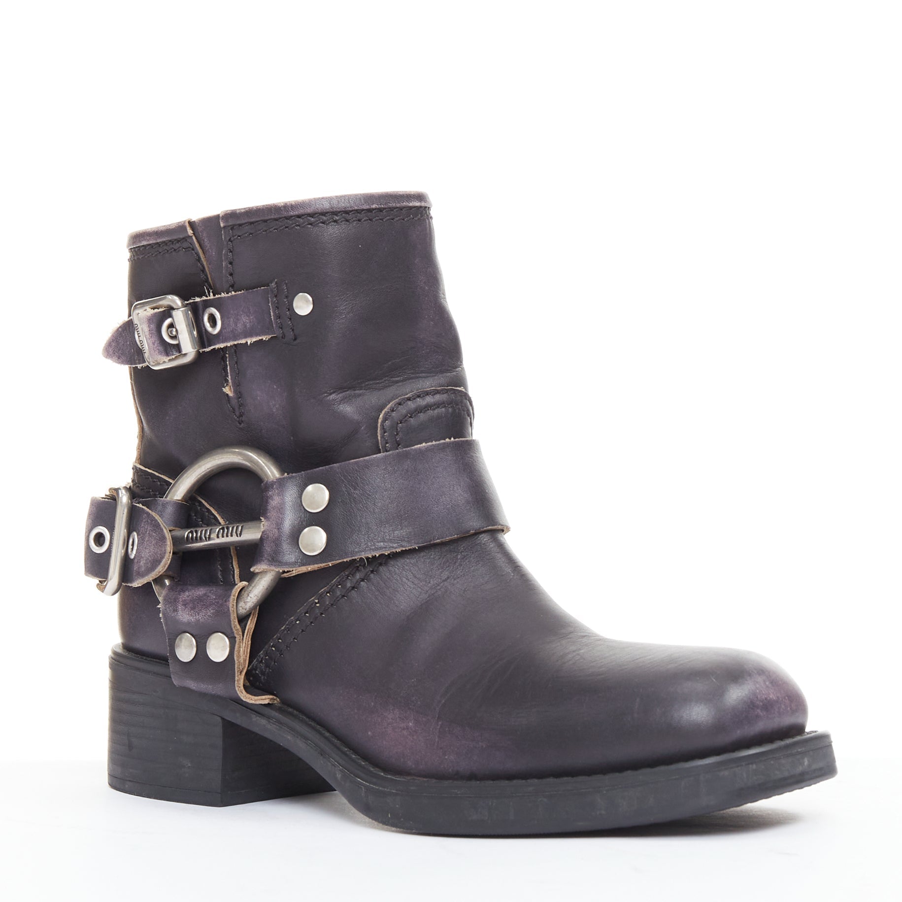 Women's Miu Miu 2025 Distressed Leather Boots