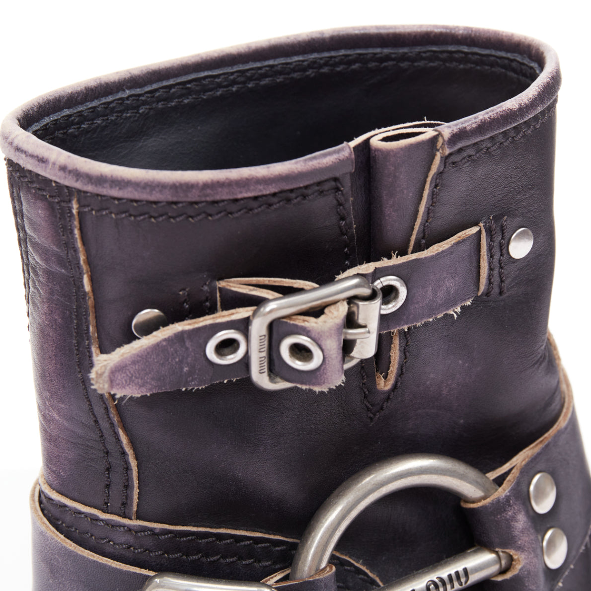 Women's Miu Miu 2025 Distressed Leather Boots