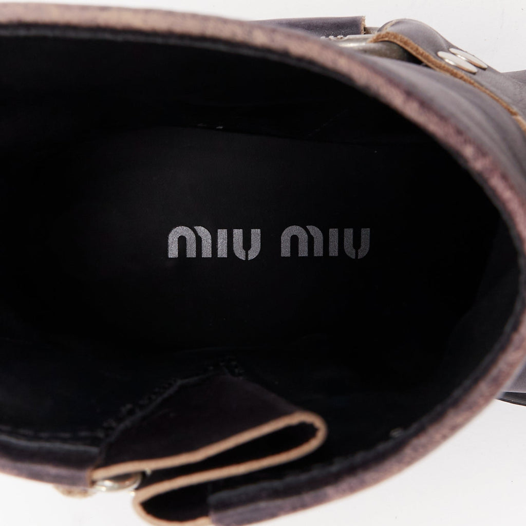 Women's Miu Miu 2025 Distressed Leather Boots
