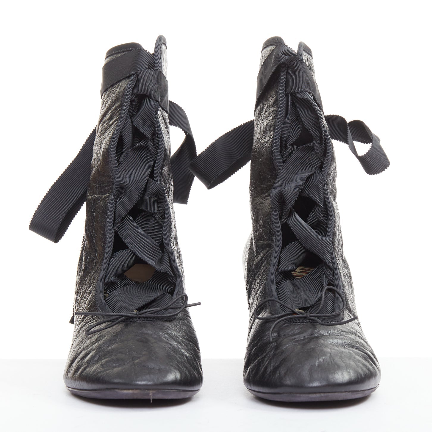 Women's Valentino 2016 Runway Crinkled Leather Ribbon