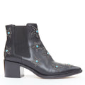 Women's Valentino Turquoise Stone Star Studded Ankle Boots