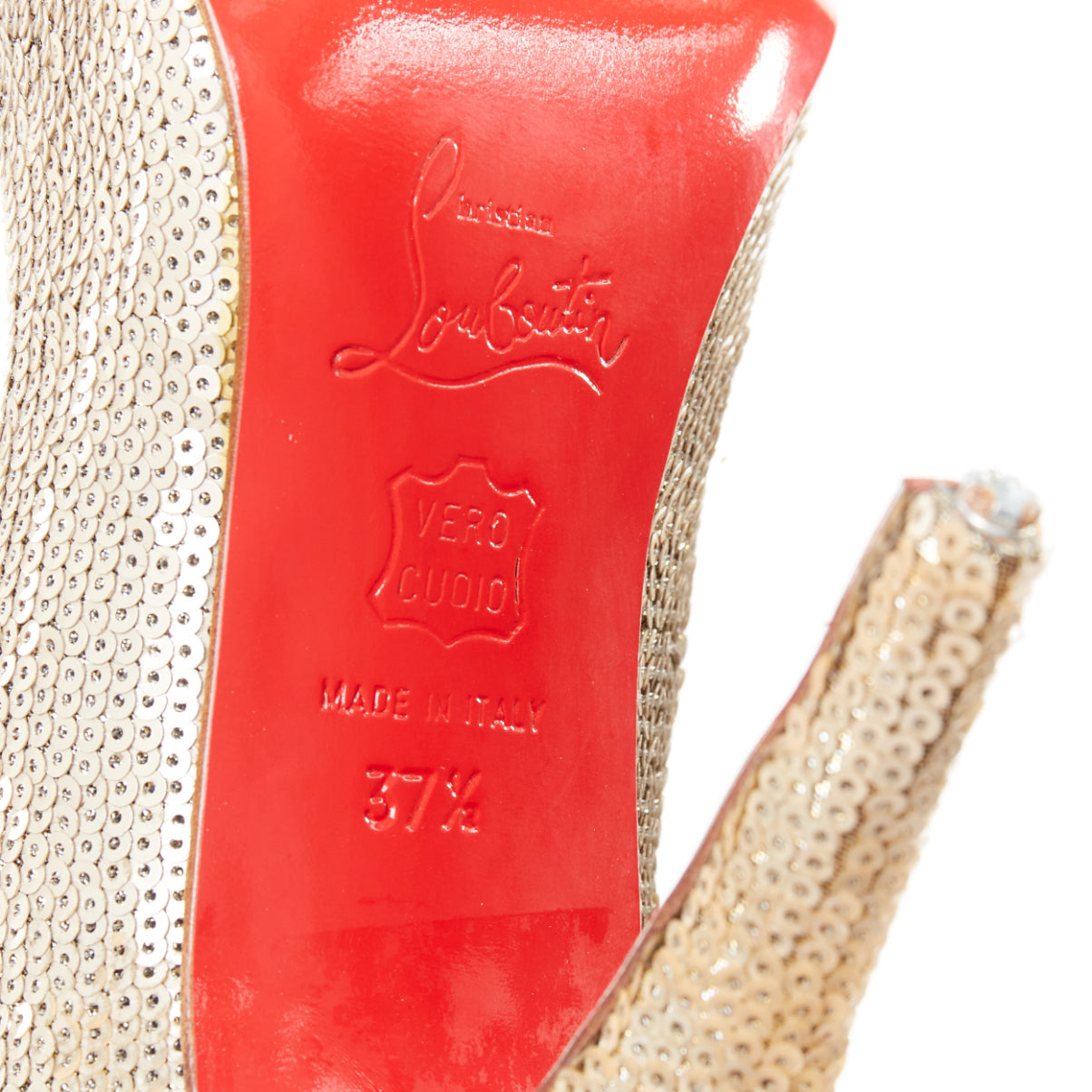 Women's Christian Louboutin Sequin Almond Toe Pumps