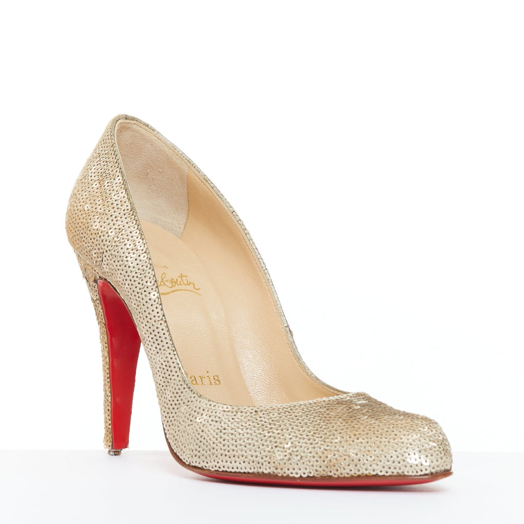 Women's Christian Louboutin Sequin Almond Toe Pumps
