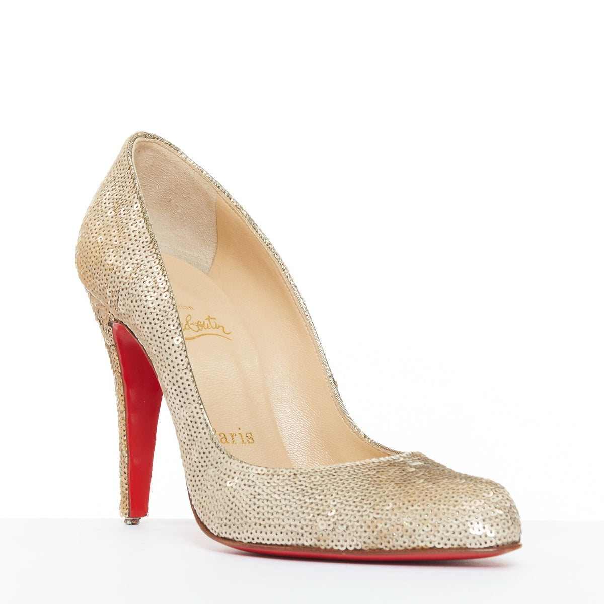 Women's Christian Louboutin Sequin Almond Toe Pumps
