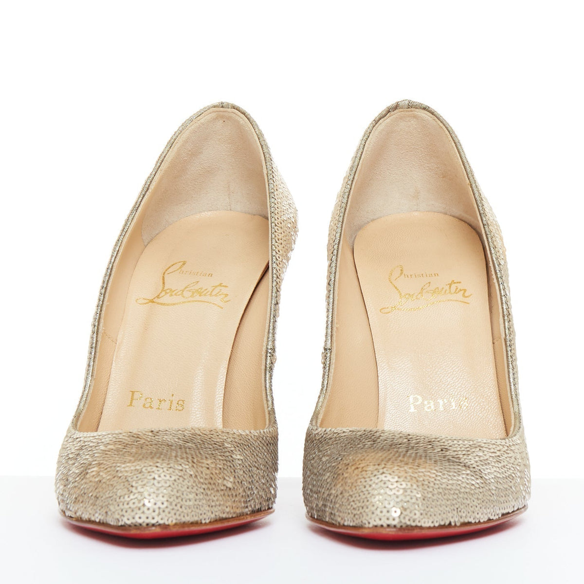Women's Christian Louboutin Sequin Almond Toe Pumps